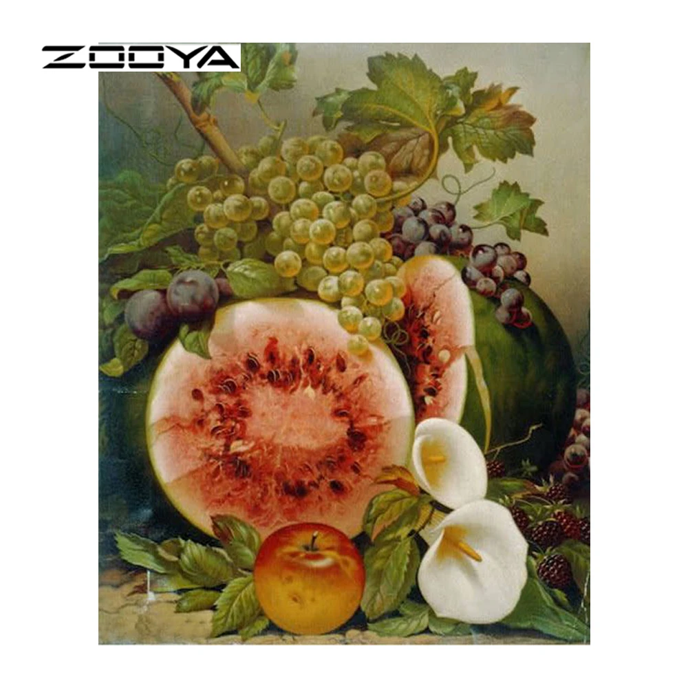 ZOOYA Алмазная вышивка цветы фрукты натюрморт DIY картина узор Стразы продажа