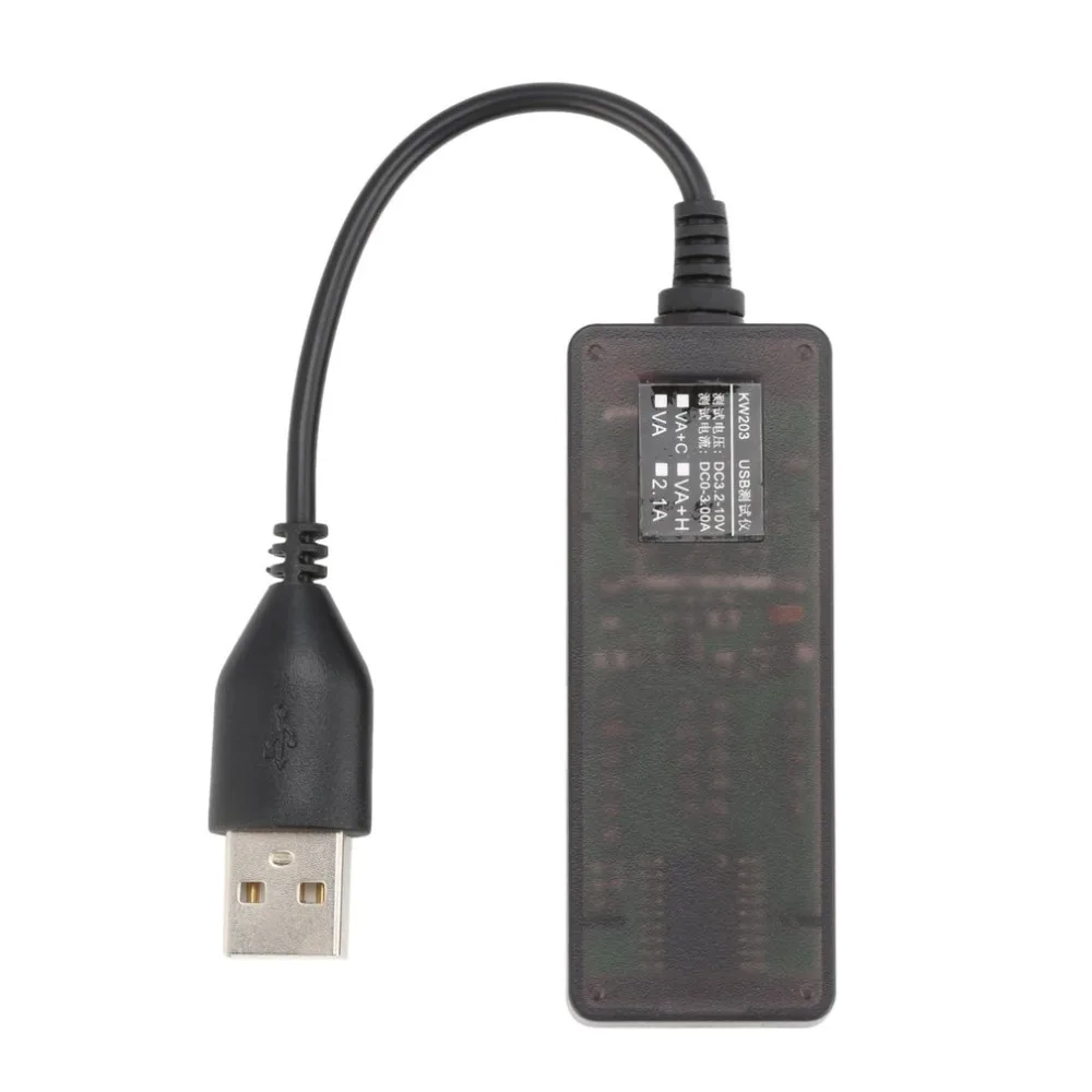 KW203 детектор USB зарядка напряжение панельный измеритель тока светодиодный
