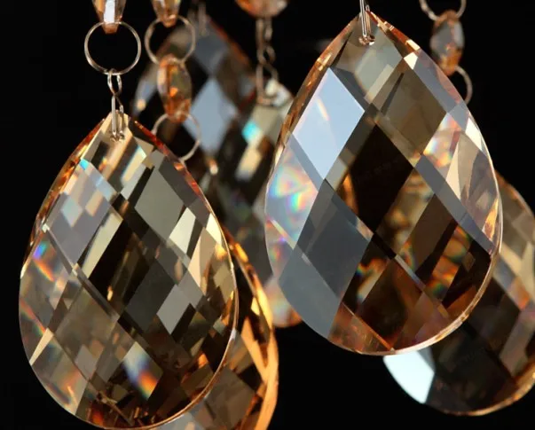 

100pcs 38mm cognac crystal glass chandelier almond prism parts lighting pendant free shipping