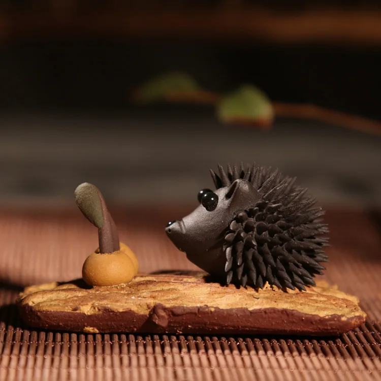 Исин чай играть ПЭТ декоративные ежики глины чайники аксессуары|Фигурки