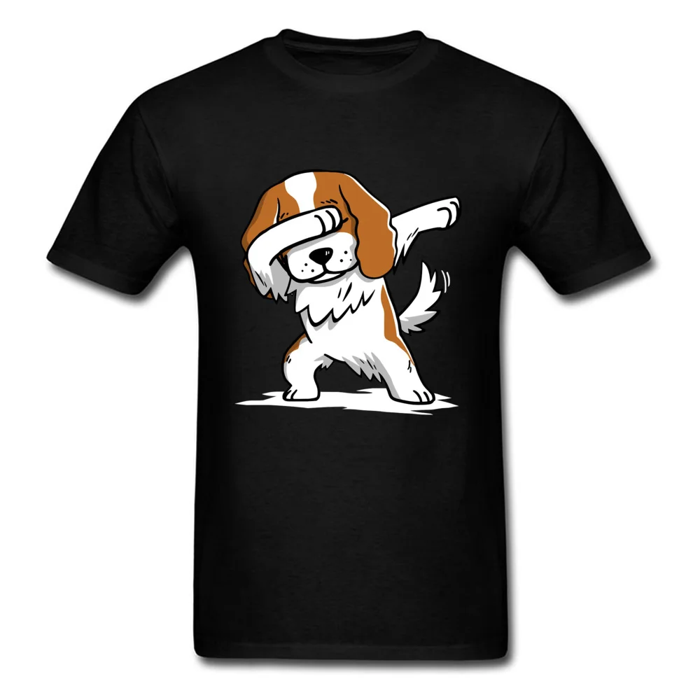 Dabbing Cavalier King Charles Dog All Cotton Men T-shirts Shih tzu Pug Hip Hop Unique Short Sleeve Tops T Shirt Terrier Corgi