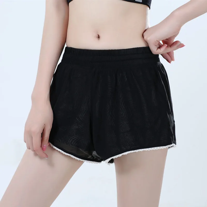 Summer new mesh geometry print sports shorts running fitness with liner anti-light yoga | Спорт и развлечения