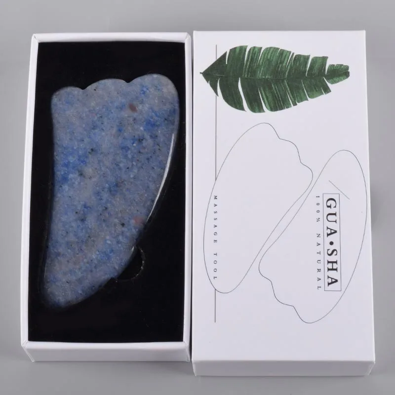 blue aventurine Инструмент для ухода за лицом массаж Gua Sha инструмент натуральный камень Китай традиционный спа иглоукалывание выскабливание Исцеление здоровье красота тело - Цвет: blue aventurine