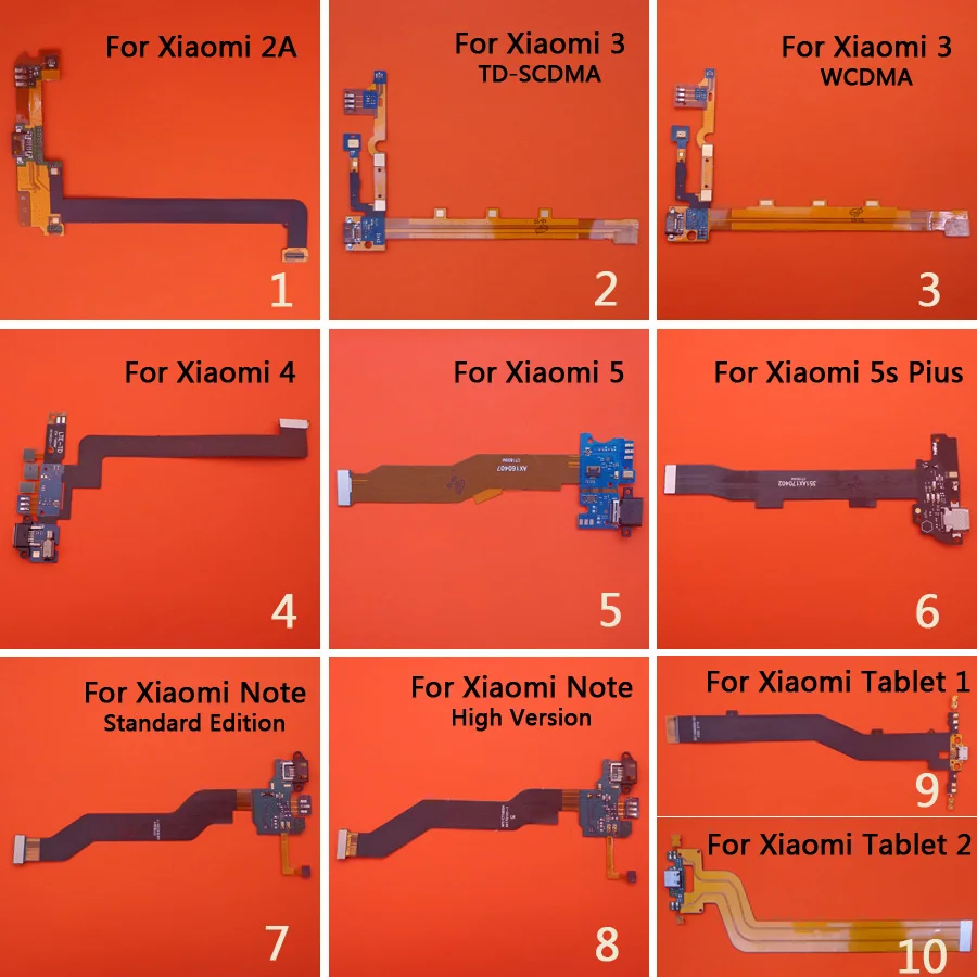 Плата порта USB для зарядки 10 моделей гибкий кабель соединители детали Xiaomi 2A 3 4 5 Plus