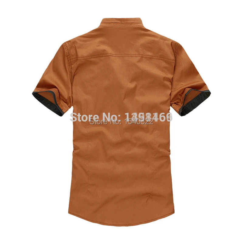 2014 Hot Sale Free Shipping Retails Pieces Single Breasted Twill Cotton Spandex Short New Style Fashion Stock Open Shirts Design | Мужская