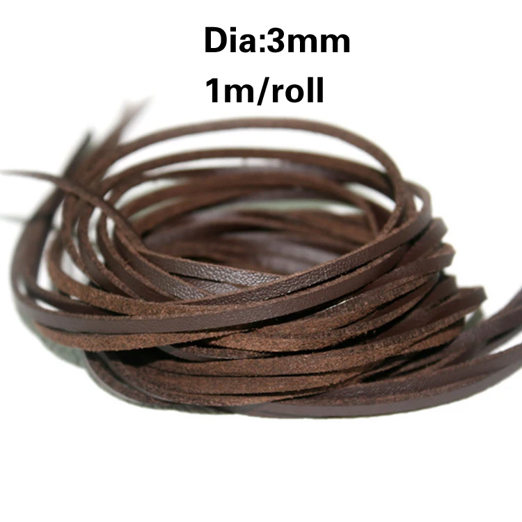 1 м 3 мм коричневые корейские кашемировые кожаные шнуры бархатные веревки из
