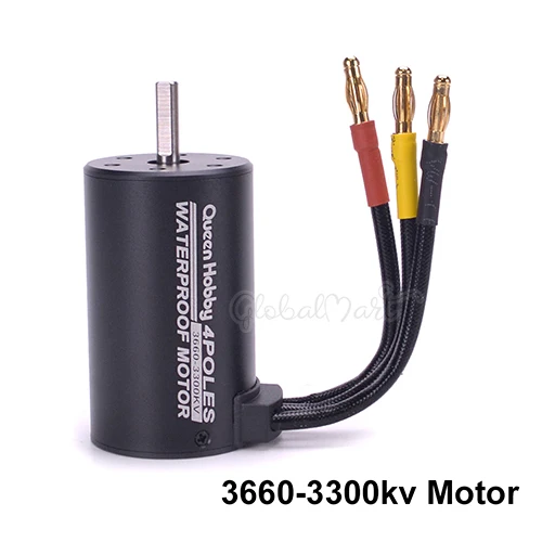 3660-3300KV Motor Водонепроницаемый 3650 3900KV 4300KV/3660 3300KV 3800KV бесщеточный двигатель 60A ESC программист карта комбо набор для 1:10 1/10 RC автомобиль грузовик - Цвет: 3660-3300KV Motor