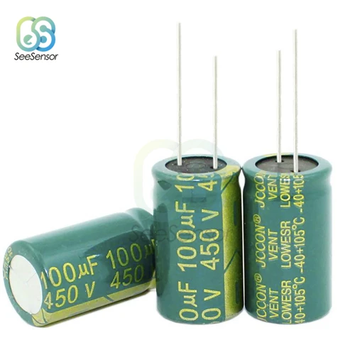 450V 100UF 1PCS 100V 250V 400V 450V Алюминий электролитический конденсатор с алюминиевой крышкой, 22 мкФ 47 мкФ 68 мкФ 100 мкФ 120 мкФ 220 мкФ 330 мкФ 470 мкФ 1000 мкФ - Цвет: 450V 100UF 1PCS