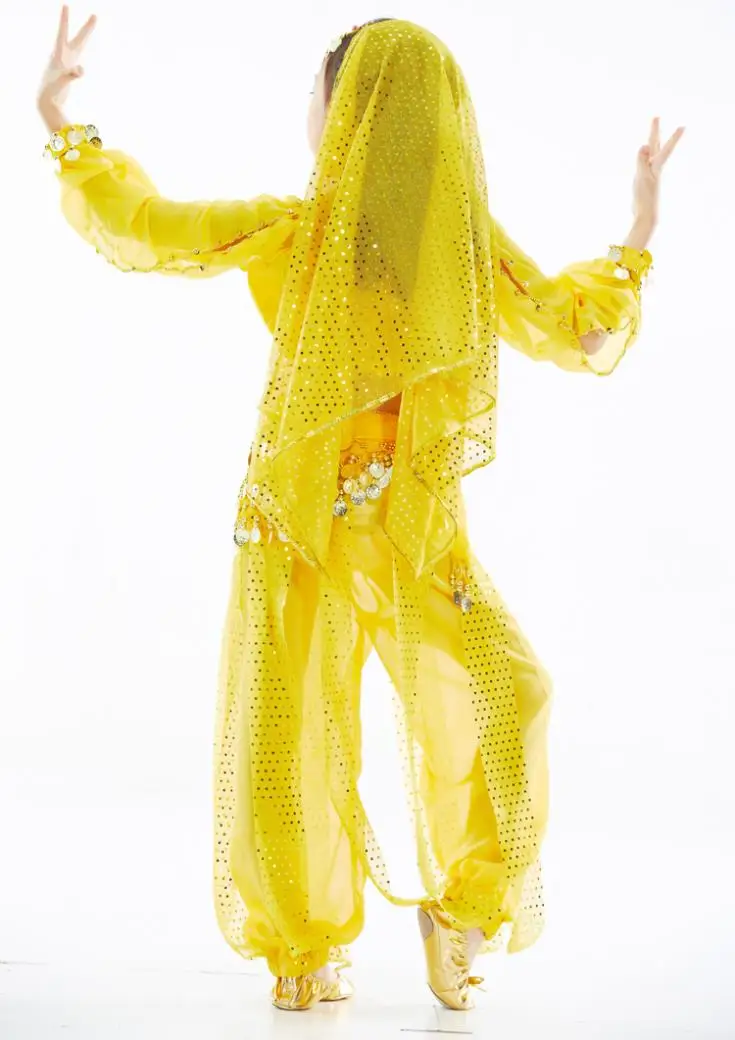 12 компл./лот девушки танец живота костюм ( топ + фонарь брюки монеты пояс