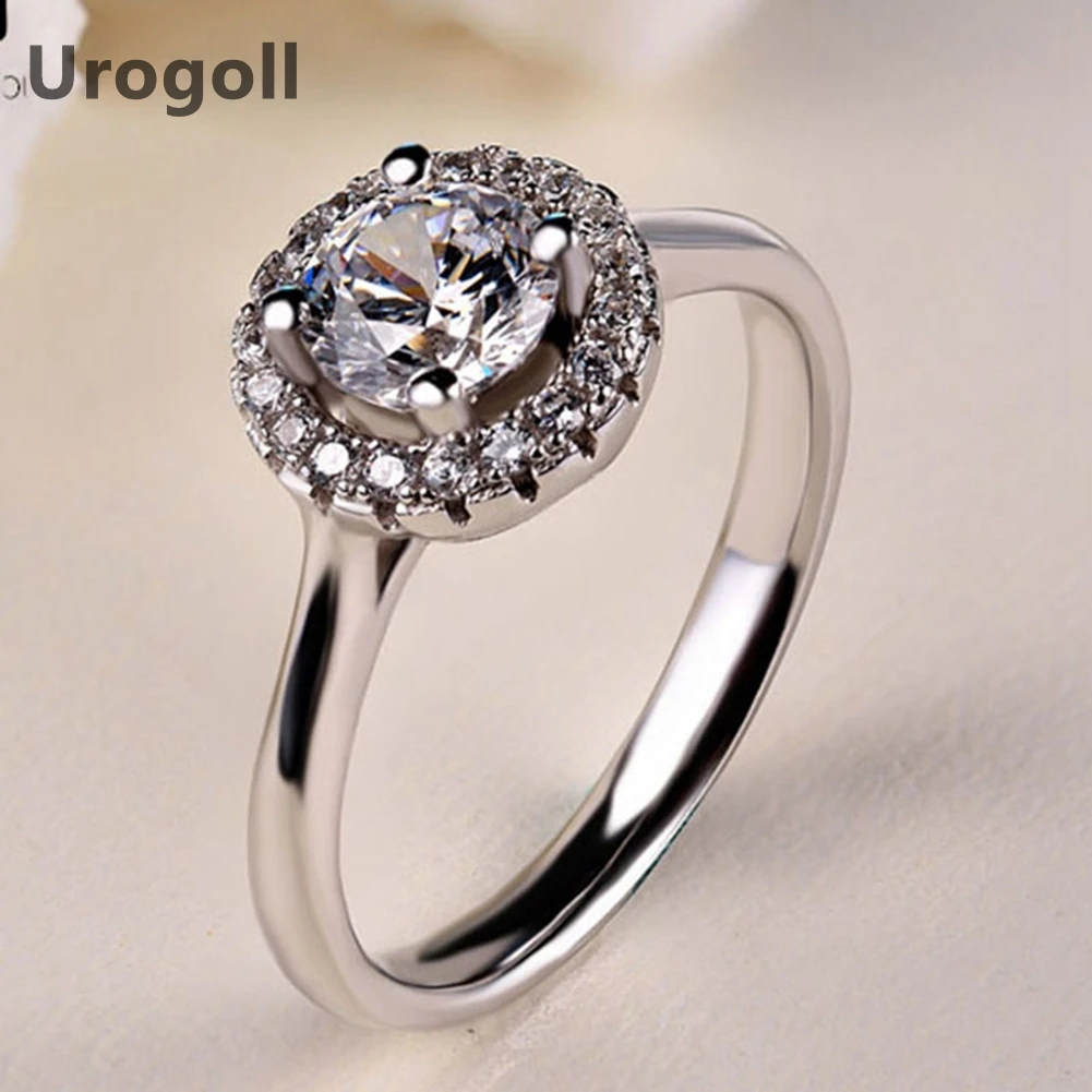 

Fine Jewelry Genuine 925 Solid Silver Ring Romantic Zirconia Wedding Bridal Silver Rings For Women Girl Jewelry Gifts