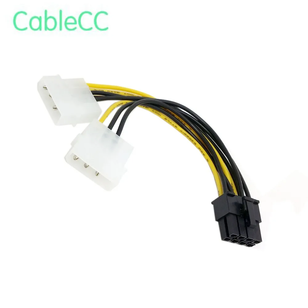 100 шт. двойной Molex 4pin IDE до 8 Pin PCI E кабель питания для Asus MSI VGA Видеокарта| |