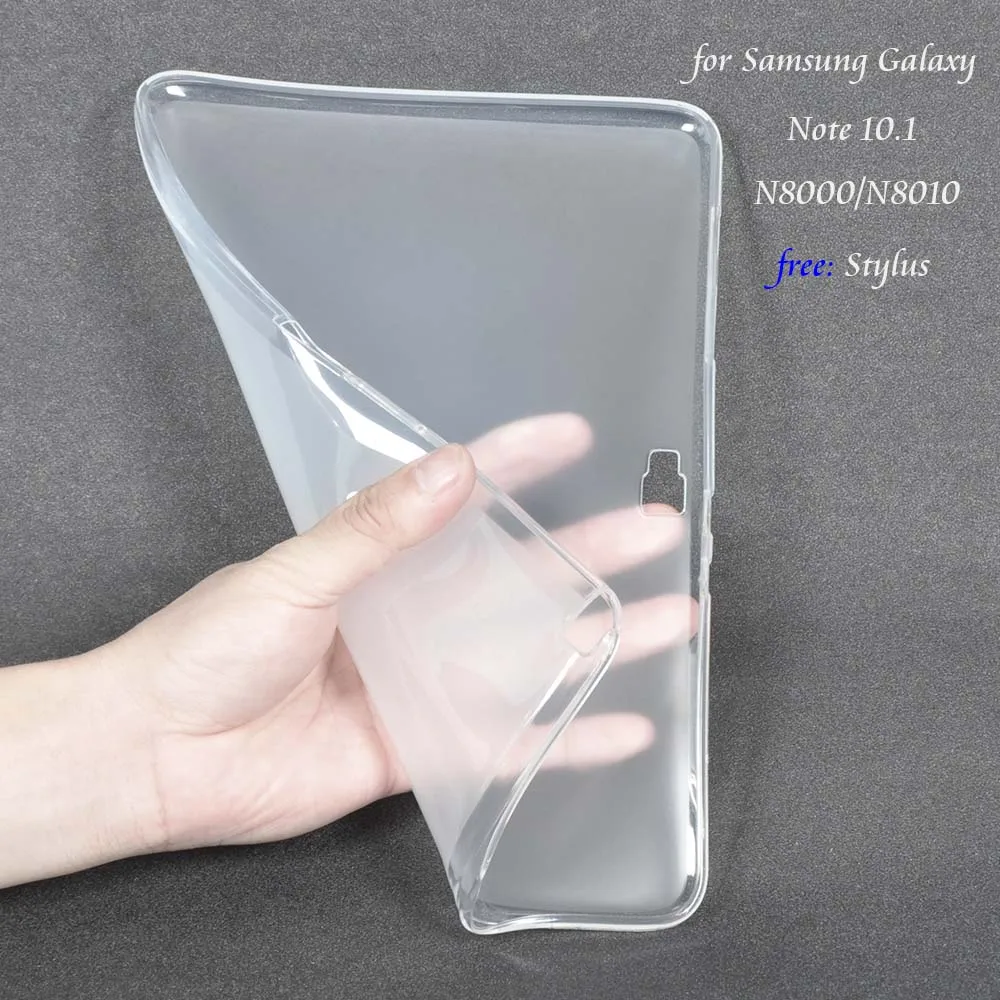 Чехол для Samsung Galaxy Note 10 1 Мягкий чехол из ТПУ N8000 N8010 дюймов планшета + Бесплатный
