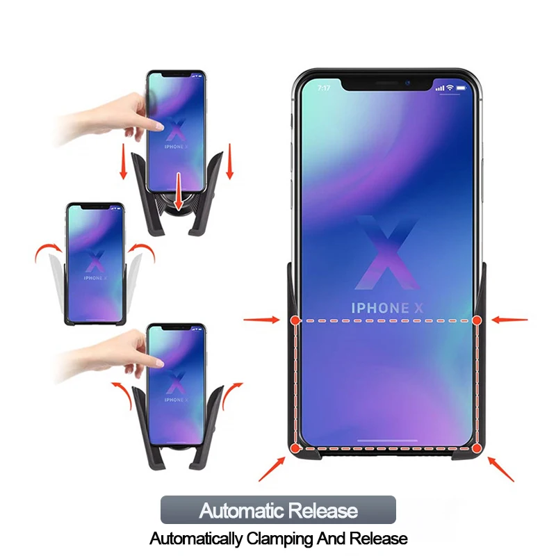 Gravity Car Holder For Phone In Car Air Vent Clip Mount Mobile Cellphone Holder Auto Grip No Magnetic Stand Support For iPhone X