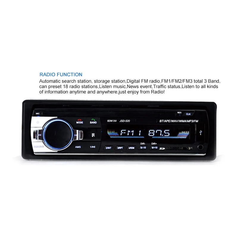 Car Audio Bluetooth fm-передатчик Зарядное устройство Автомобильный MP3-плеер радио тюнер Aux