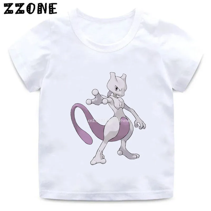 Mewtwo/футболка с принтом акварельных чернил для маленьких девочек Забавная