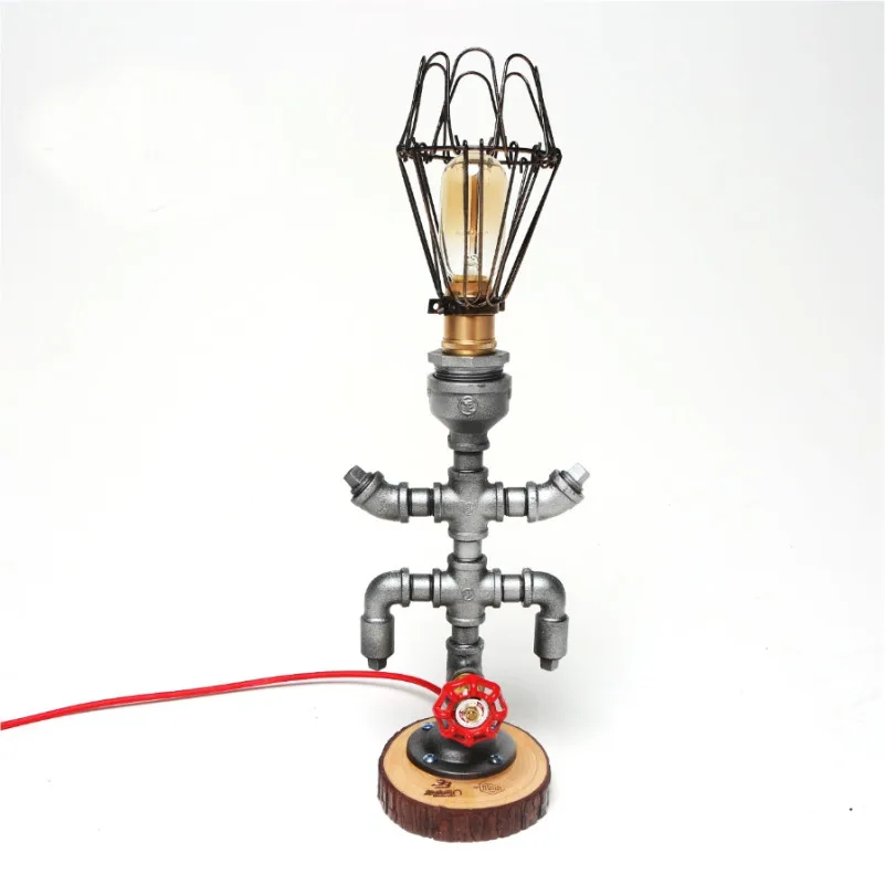 Промышленный робот креативная настольная лампа водопровод железо без