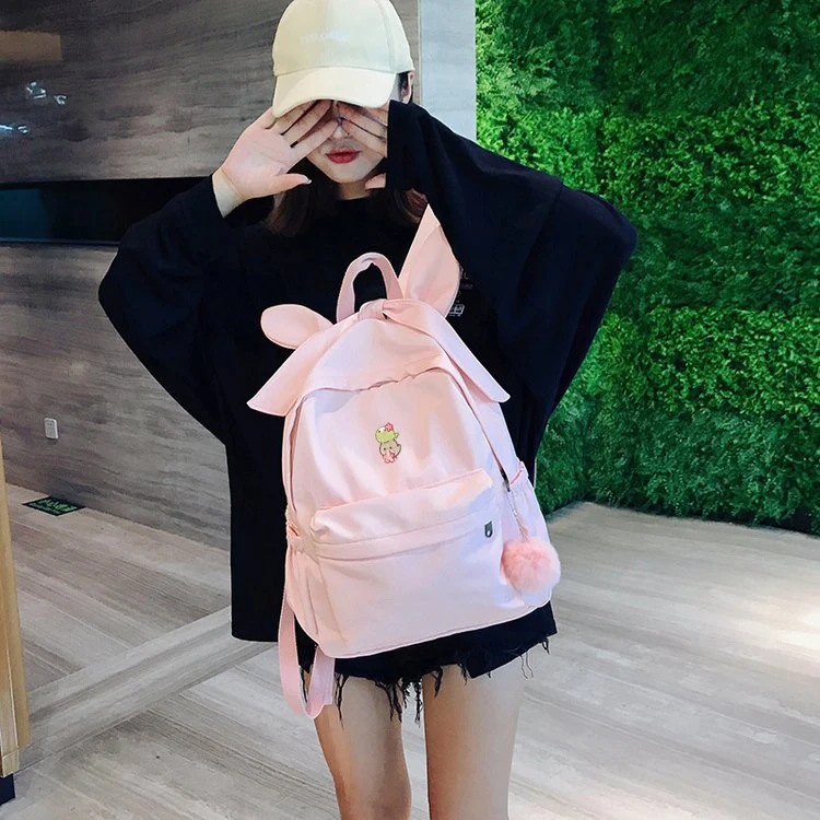 Японская женская сумка Шиба ину Kawaii Кролик уха рюкзак Сакура Дамы бантом подростковый рюкзак для девочек Прекрасный Лолита сумка на плечо