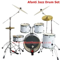 5 drums 4 cymbals lvory color afanti music jazz drum set drum kit ajds 423