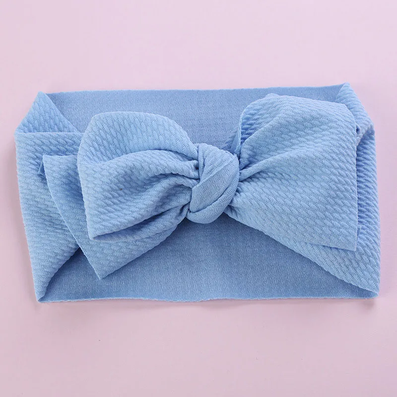Style 2-Light blue Большой бант Младенческая чалма, топ с бантом детские повязки на голову для девочек, регулируемый бант головная повязка в виде чалмы повязка на голову с большим бантом - Цвет: Style 2-Light blue