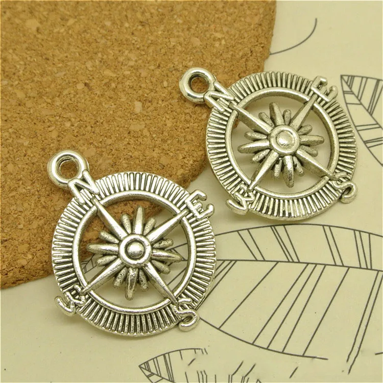Посеребренные Подвески с морским компасом для изготовления ювелирных изделий 6