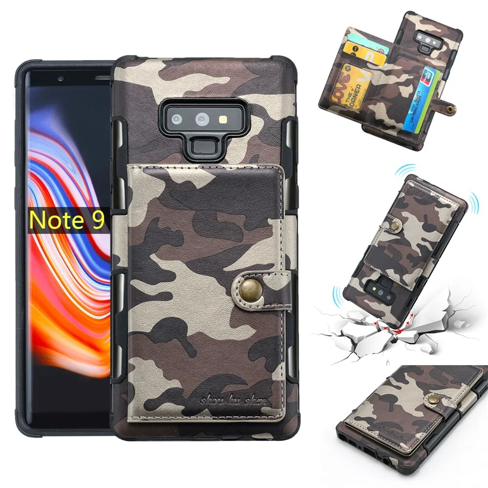 Камуфляжный чехол для samsung Galaxy S8, S9, S10, S10E Plus, Note 8, 9, Note9, кожаный бумажник, чехол для телефона