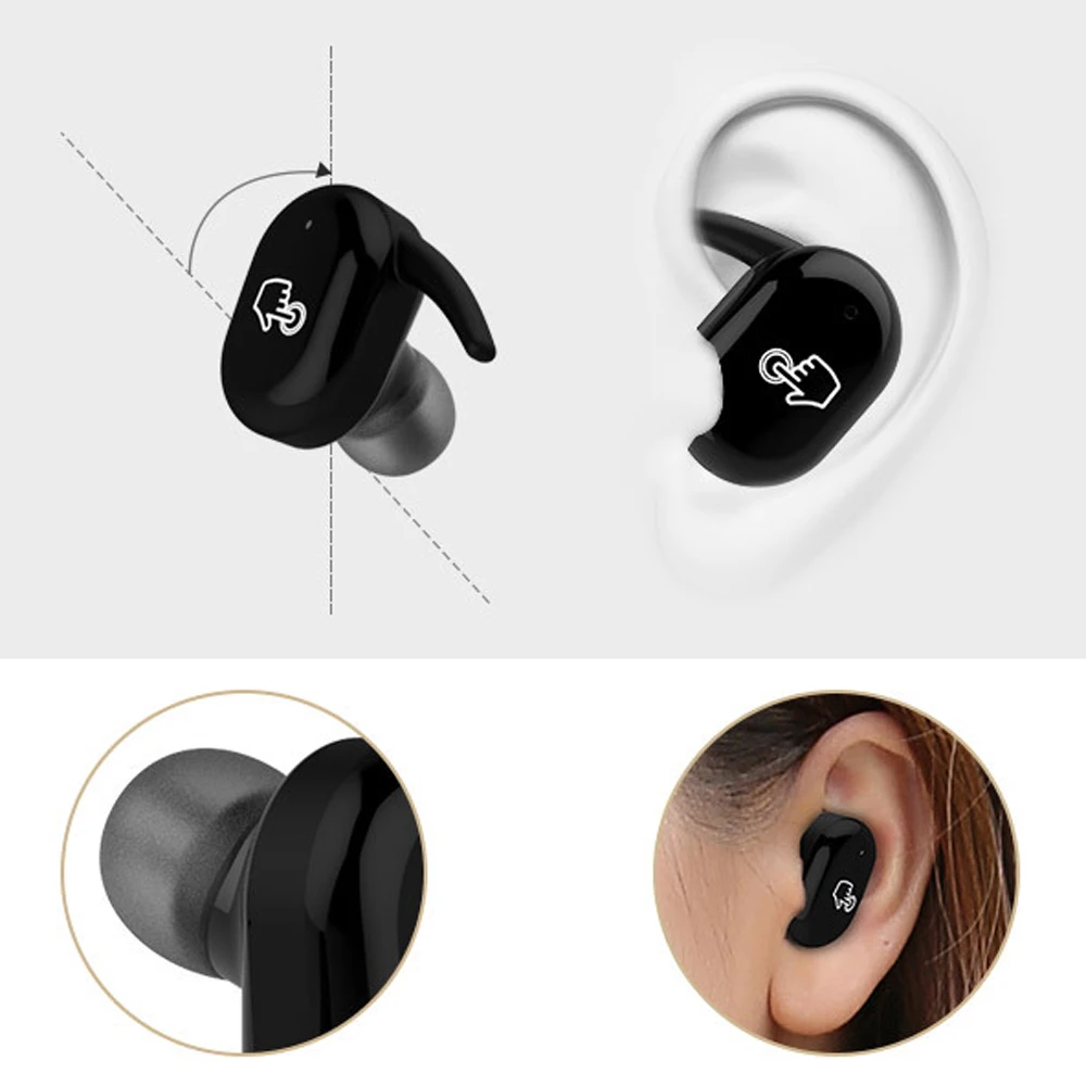 Touch двумя беспроводными Bluetooth наушники гарнитуры IPX5 водонепроницаемый True