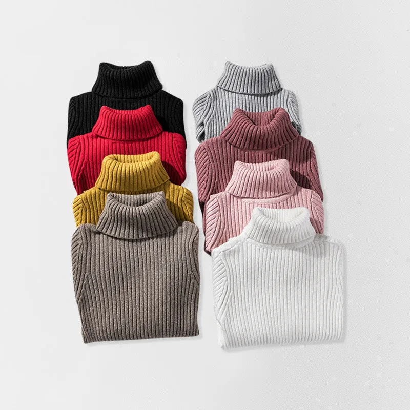 

Children's Sweaters Baby Girl Clothes 2019 New Kids Knitting Clothes Baby Girl Turtleneck Sweaters Toddler Cardigan Tops 2-9year