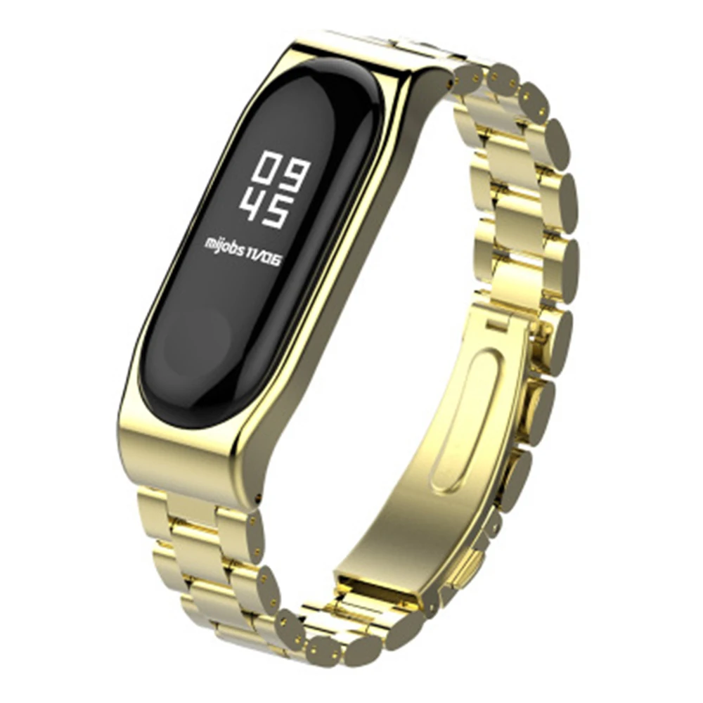 Сменный металлический ремешок из нержавеющей стали для Xiaomi Mi Band 3 браслет умных