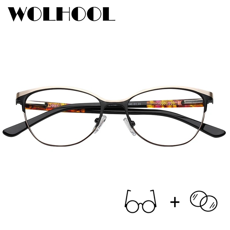 Metal Prescription Glasses Women Photochromic Myopia Progressive Blue Light Blocker Optical Oval Eyeglasses |