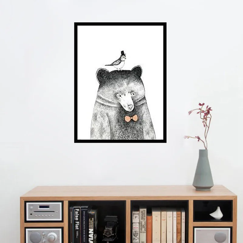 Artdom без рамки нордический милый медведь холст Художественная печать живопись