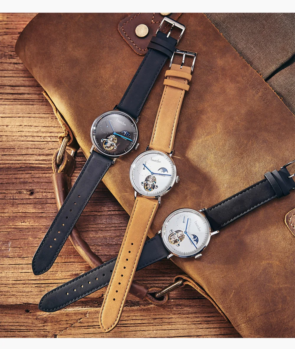 Bestdon Switzerland Tourbillon Moonphase Мужские автоматические механические часы Relogios Masculino водонепроницаемые спортивные часы с подарочной коробкой