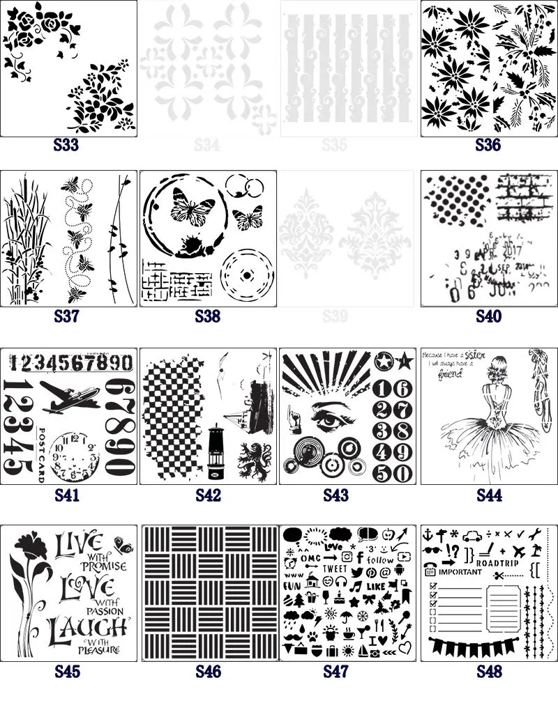 

Square strips Layering Stencils for Diy scrapbook coloring,painting stencil,home decor diy etc. Product image