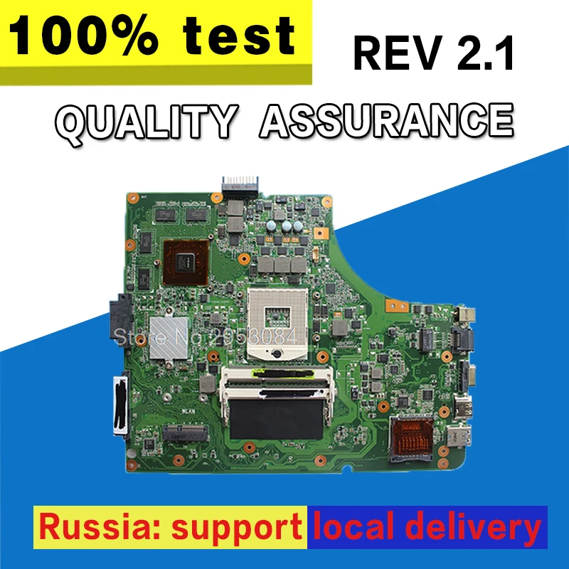 K53SV Материнская плата ноутбука Rev2.1 GT540 2 Гб совместим с For Asus A53S K53S X53S P53S K53SC K53SJ K53SM