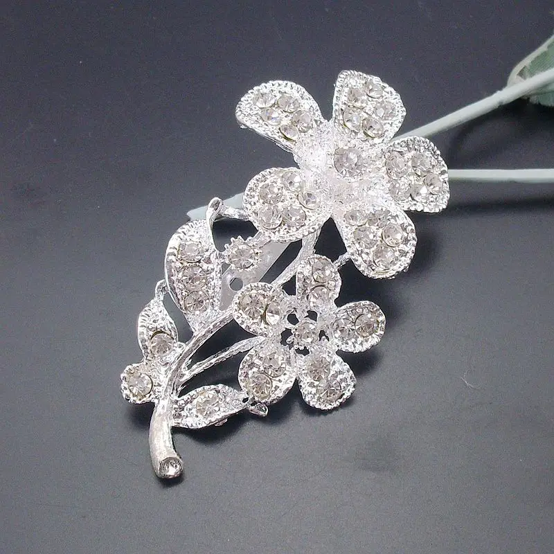 Модная брошь для свадьбы блестящий кристалл цветочный цветок свадьба сплав