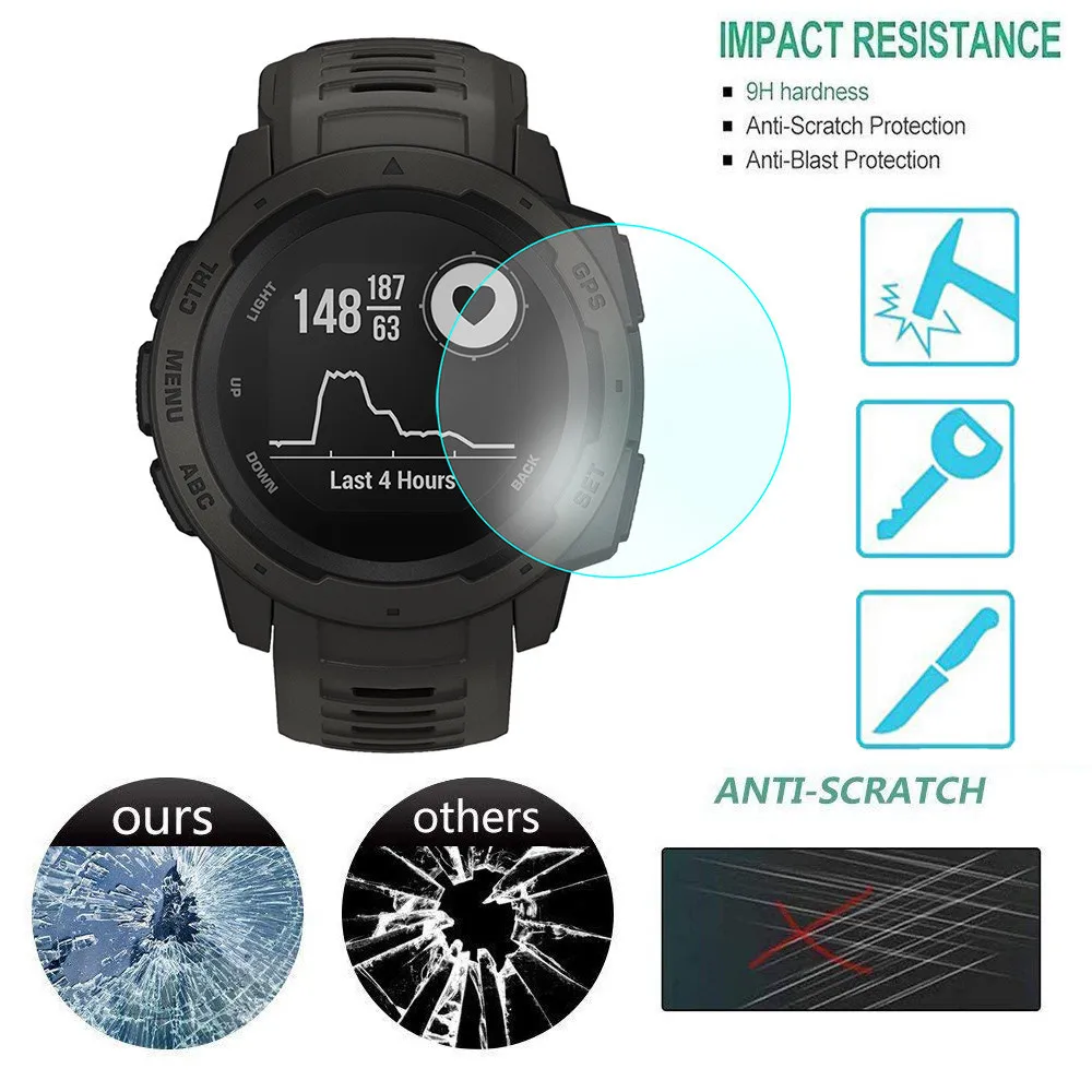 Новинка 2020 ультра прозрачная пленка закаленное стекло Защита для экрана Garmin Instinct