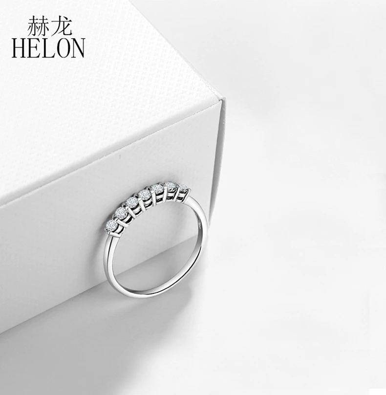 HELON Moissanite кольцо VVS/FG Lab Grown с алмазом Стерлинговое Серебро 925 Обручальное для