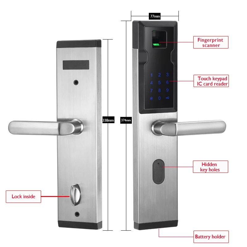 CYPATLIC JCF3325 медный цветной цифровой дверной замок serrure de porte палец печати с
