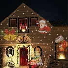 Наружная Рождественская светодиодная лампа, водонепроницаемая, 12 узоров, 4 Вт, лазерный Снежинка, проектор, дискотека, домашний сад, Звездные огни, внутреннее украшение