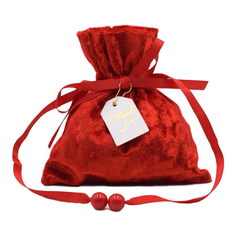 1pcs/lot Chinese Style Gold Velvet Bundle Mouth Candy Bag Storage Bags Wedding Party Supplier Handmake Gift | Дом и сад