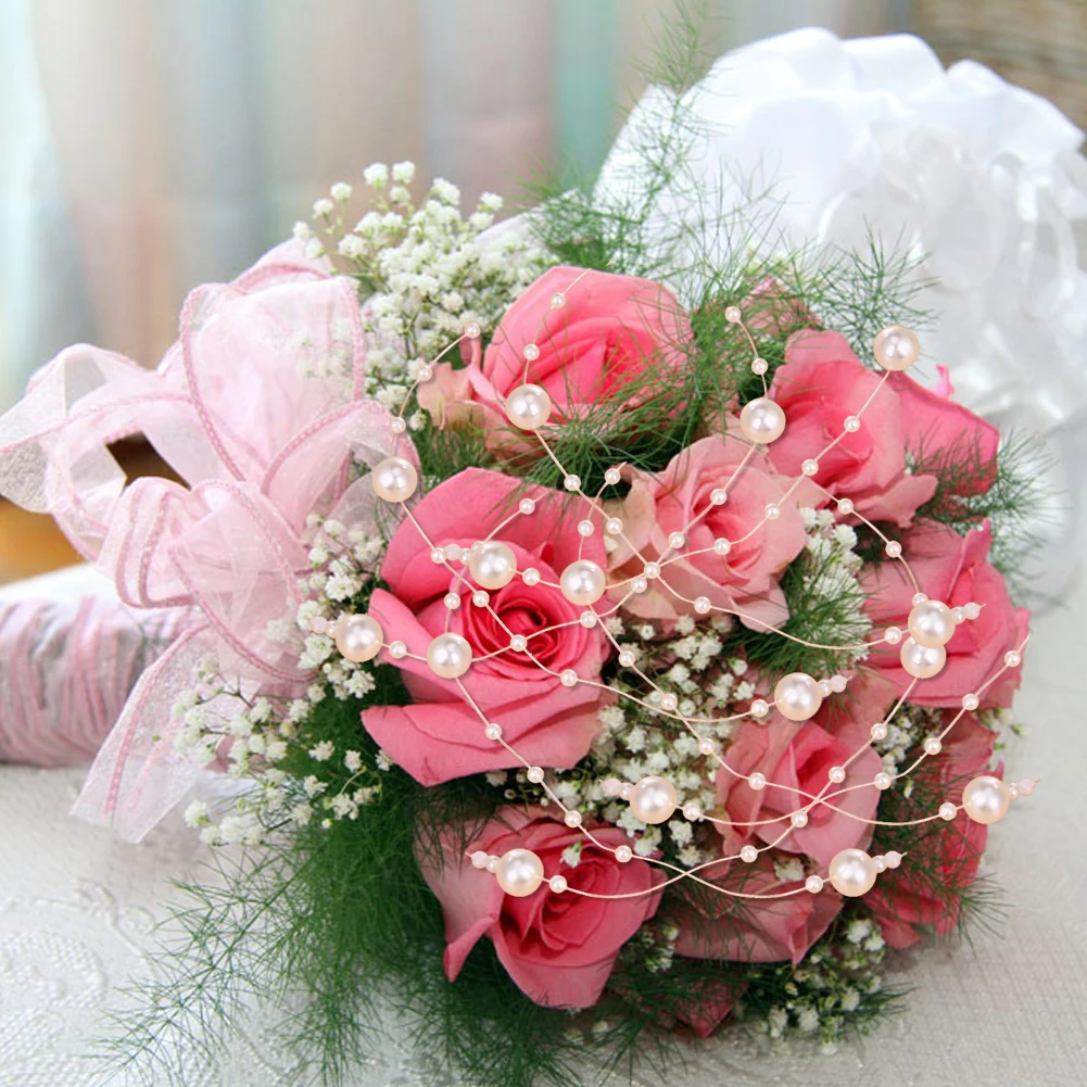 10 м лески искусственный цепочка с жемчужными бусинами гирлянды Искусственные