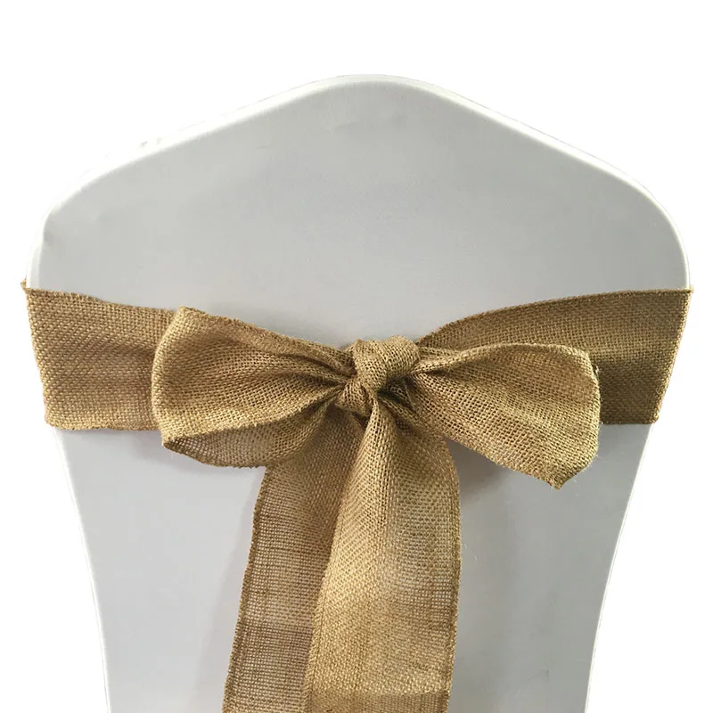 Livia события Tex Мешковины Ленты для свадебных стульев церемонии Рождественская