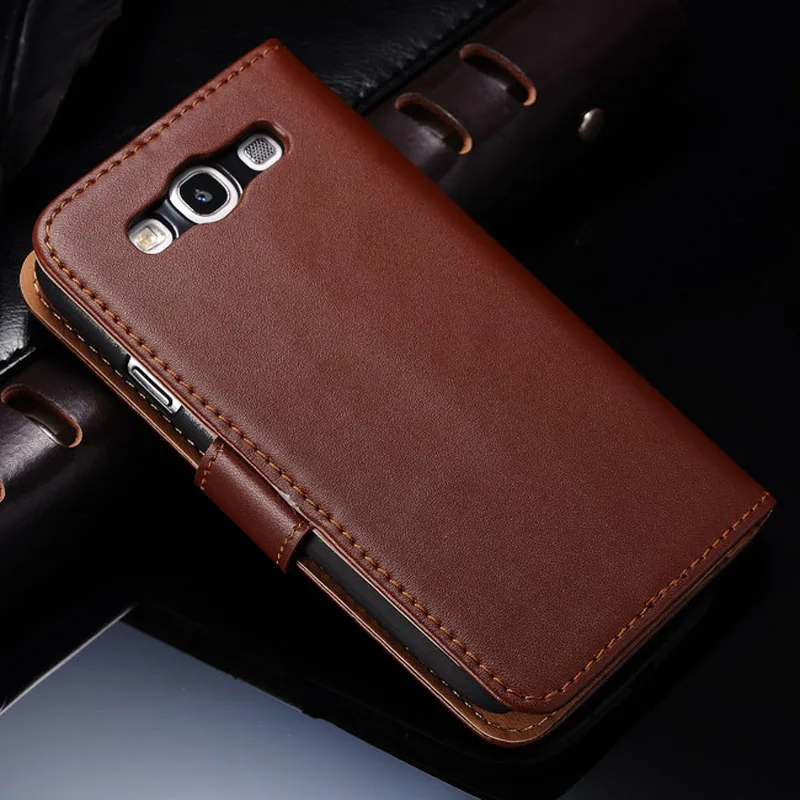 Genuine Leather Case For Samsung Galaxy S3 i9300 SIII Wallet Style Flip Phone Bag Cover Cases | Мобильные телефоны и