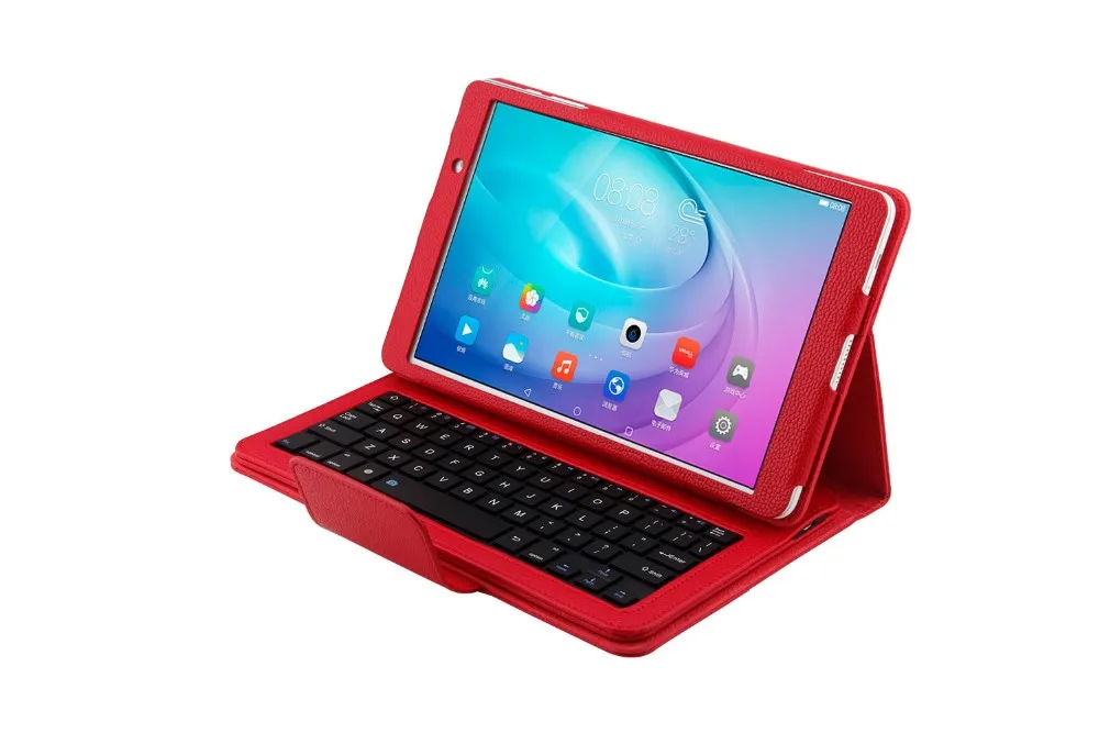 Русская/Иврит/испанская Беспроводная Bluetooth клавиатура + кожаный чехол для Huawei