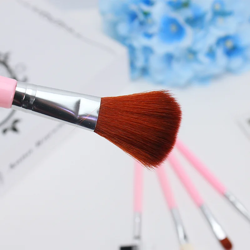 5 кистей для макияжа женские румяна кисть глаз розовый пластиковый набор