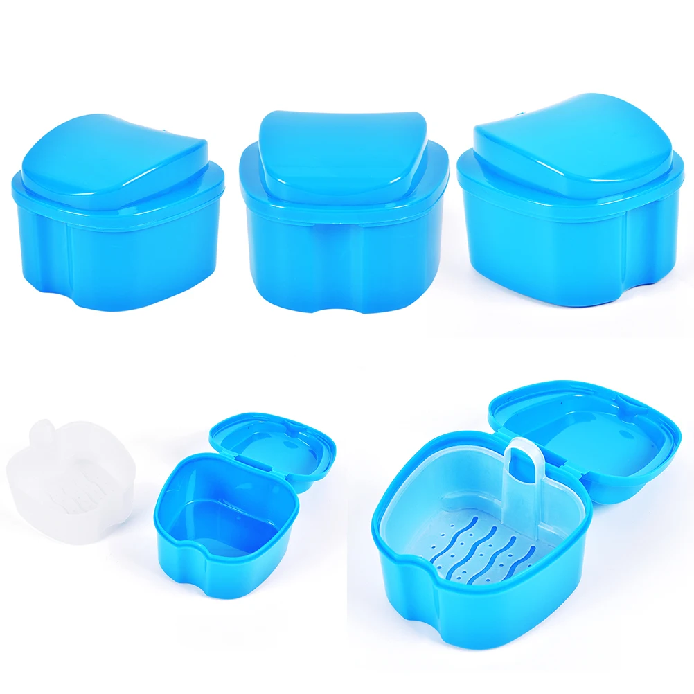 Denture Bath Box Case Dental False Teeth Storage with Hanging Net Container | Дом и сад