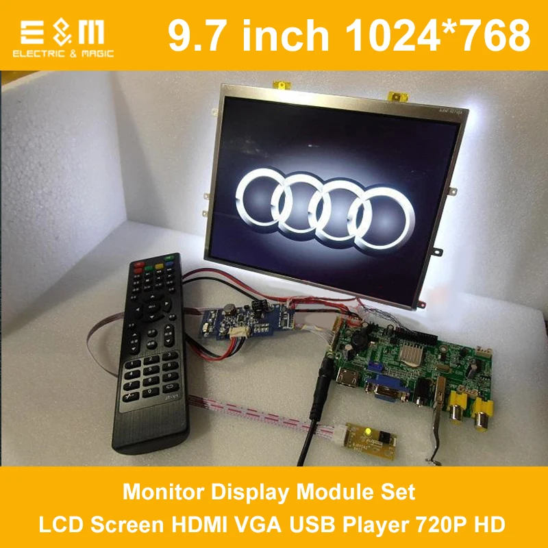 Монитор Автомобильный диагональю 9 7 дюйма 1024*768 4:3 HDMI VGA USB 720P|lcd screen hdmi|screen hdmidisplay