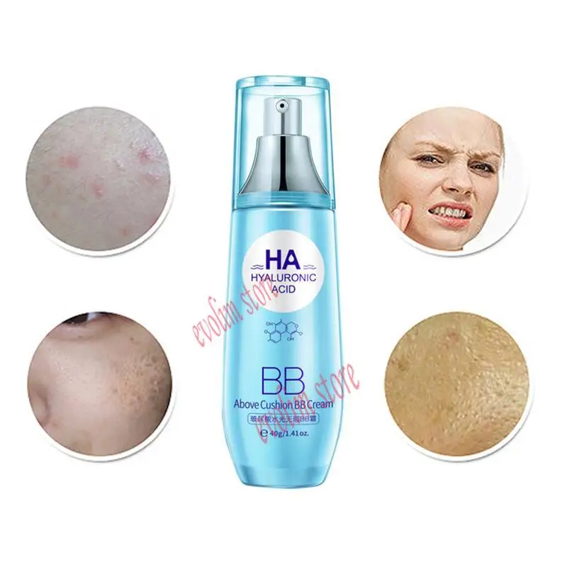 Face Makeup Light BB Cream Breathable Base Foundation Hyaluronic Acid Cover Pores Blemish Waterproof Brightening |