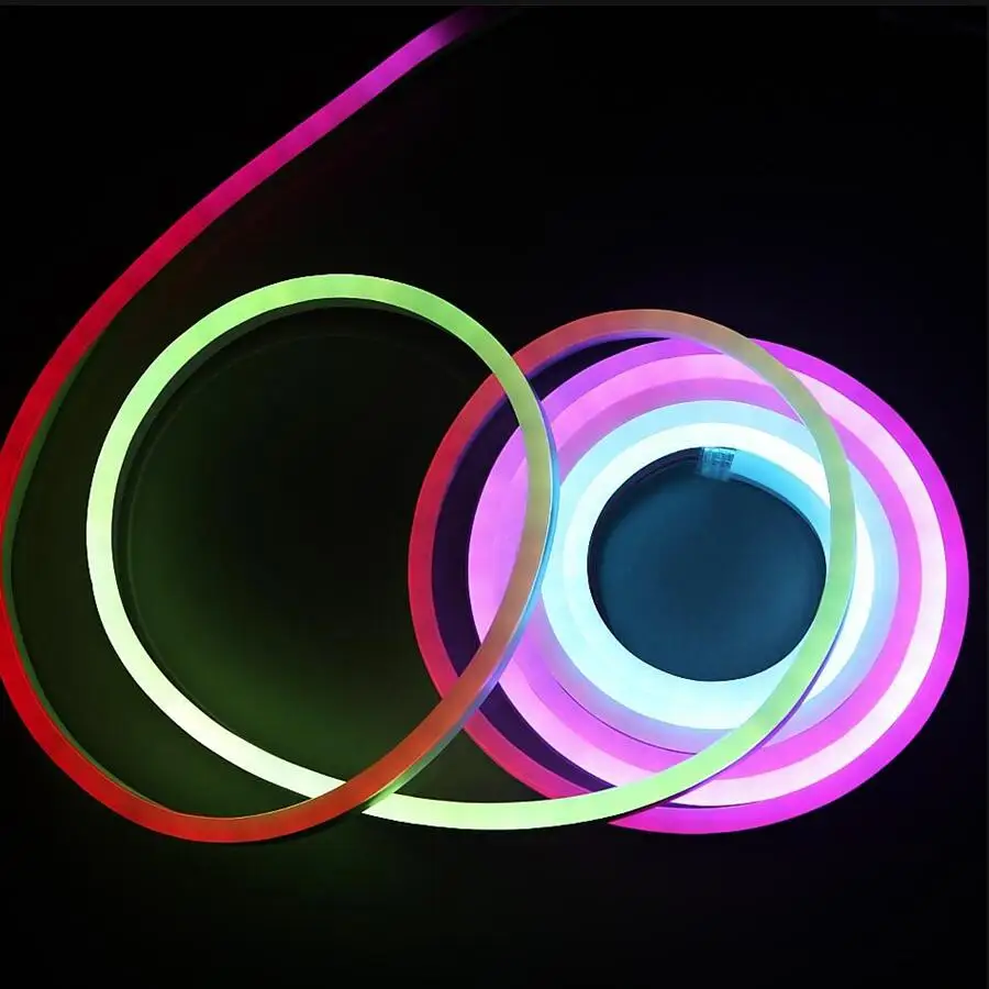 5 M DC12V 24 V Водонепроницаемый RGB светодиодный неоновый свет WS2811 IC гибкая неоновая