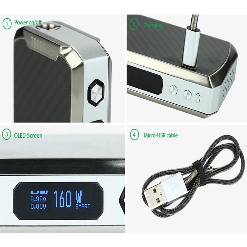 Vaporesso Tarot Pro 160W 0 91 'OLED 510 Thread TC стартер коробки Mod - Marble | Электроника
