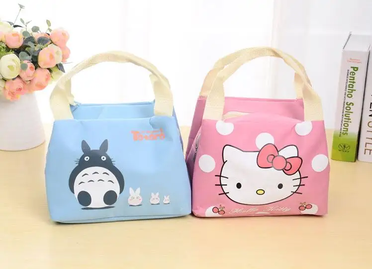 Cute Kitty Cat Cartoon Reusable Lunch Grocery Tote Bag Organizer Holder Container for Travel Picnic School Office | Дом и сад